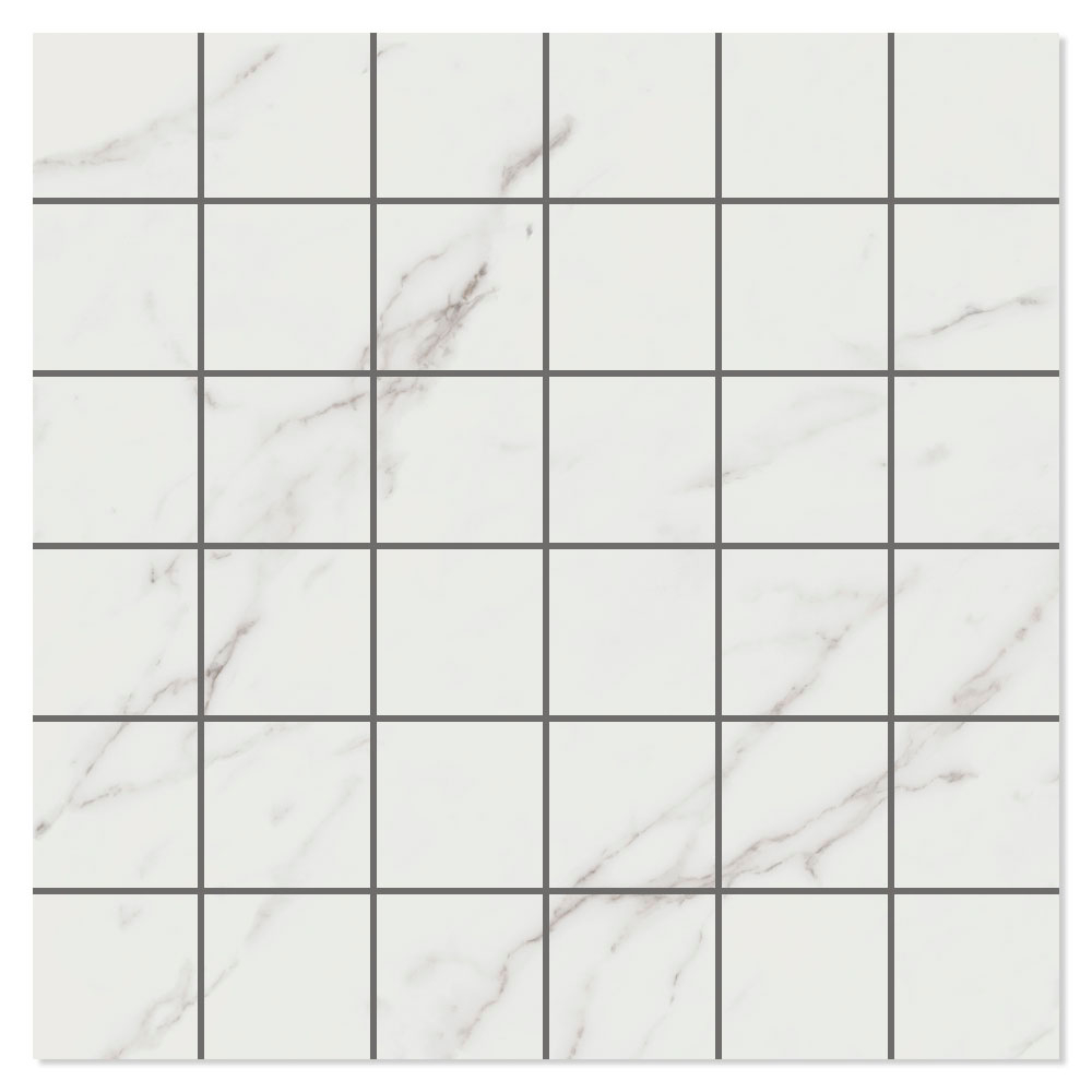 Mosaikkflis Kalon Hvit Polert 30x30 (5x5) cm